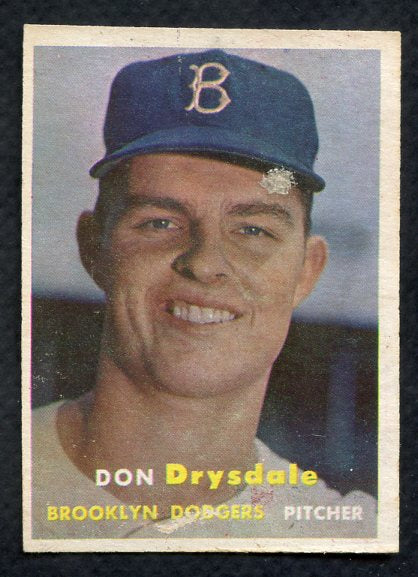 1957 Topps Baseball #018 Don Drysdale Dodgers VG/VG-EX 403414