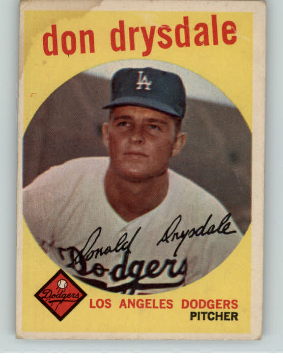 1959 Topps Baseball #387 Don Drysdale Dodgers VG 403469