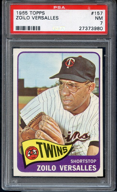 1965 Topps Baseball #157 Zoilo Versalles Twins PSA 7 NM 403835