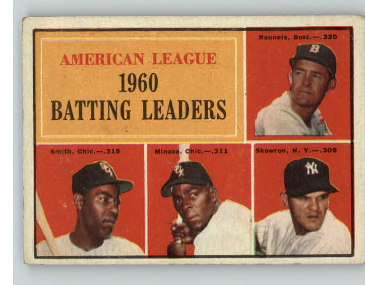 1961 Topps Baseball #042 A.L. Batting Leaders Minoso VG-EX 404375