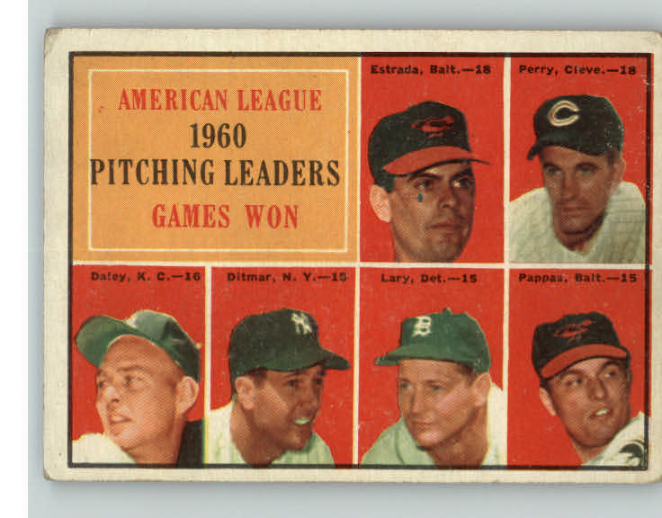 1961 Topps Baseball #048 A.L. Win Leaders Jim Perry VG-EX 404382