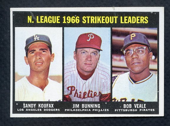1967 Topps Baseball #238 N.L. Strike Out Leaders Sandy Koufax EX-MT/NR-MT 404535