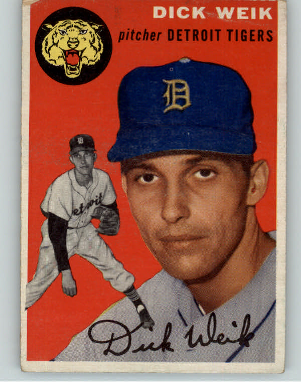 1954 Topps Baseball #224 Dick Wiek Tigers EX-MT 404562