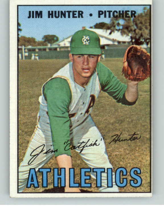 1967 Topps Baseball #369 Catfish Hunter A's EX+/EX-MT 404688