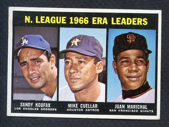 1967 Topps Baseball #234 N.L. ERA Leaders Sandy Koufax GD-VG stain back 404927
