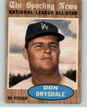 1962 Topps Baseball #398 Don Drysdale A.S. Dodgers NR-MT 405222