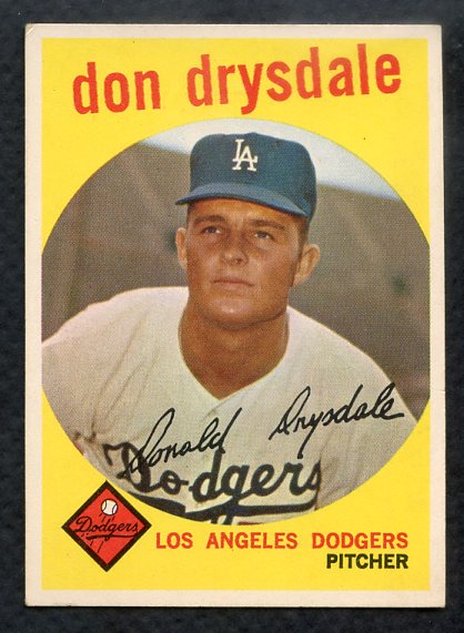 1959 Topps Baseball #387 Don Drysdale Dodgers EX-MT 405352