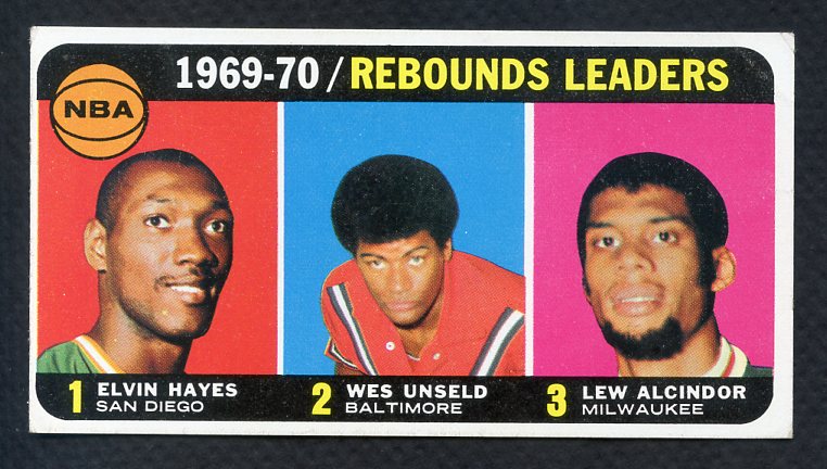 1970 Topps Basketball #005 Rebound Leaders Jabbar Hayes EX 405461