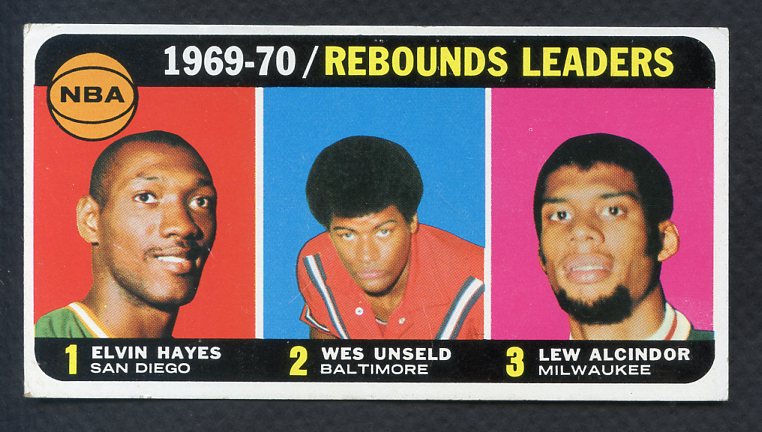 1970 Topps Basketball #005 Rebound Leaders Jabbar Hayes EX 405462