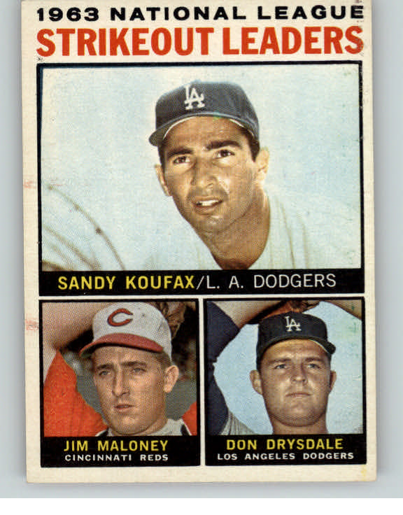 1964 Topps Baseball #005 N.L. Strike Out Leaders Sandy Koufax EX-MT 405788