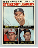 1964 Topps Baseball #005 N.L. Strike Out Leaders Sandy Koufax EX-MT 405895
