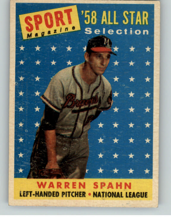 1958 Topps Baseball #494 Warren Spahn A.S. Braves EX+/EX-MT 405911
