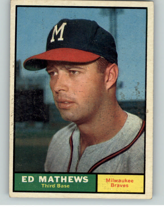 1961 Topps Baseball #120 Eddie Mathews Braves EX 406162