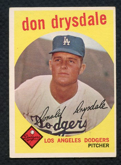 1959 Topps Baseball #387 Don Drysdale Dodgers EX-MT 406334