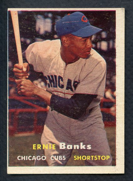 1957 Topps Baseball #055 Ernie Banks Cubs EX 406357