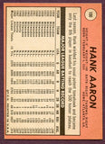 1969 Topps Baseball #100 Hank Aaron Braves EX 406363