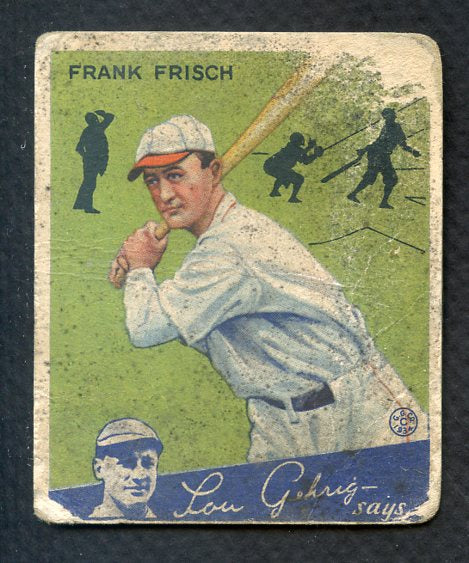 1934 Goudey #013 Frank Frisch Cardinals FR-GD front damage 406675