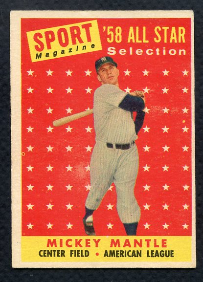 1958 Topps Baseball #487 Mickey Mantle A.S. Yankees EX+/EX-MT 407340