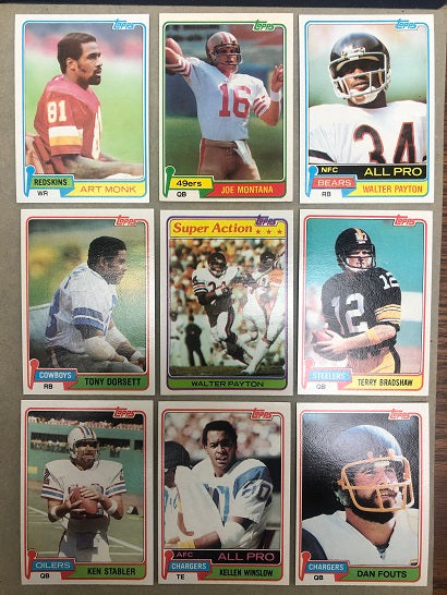 1981 Topps Football Complete Set NR-MT Montana Payton Monk Winslow 408573
