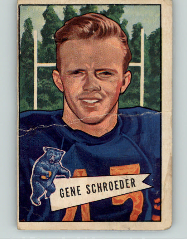 1952 Bowman Large Football #070 Gene Schroeder Bears Good 408930