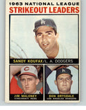 1964 Topps Baseball #005 N.L. Strike Out Leaders Sandy Koufax NR-MT 409701