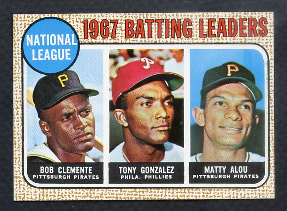 1968 Topps Baseball #001 N.L. Batting Leaders Roberto Clemente NR-MT 409885