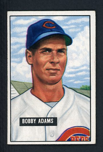 1951 Bowman Baseball #288 Bobby Adams Reds EX-MT 410287