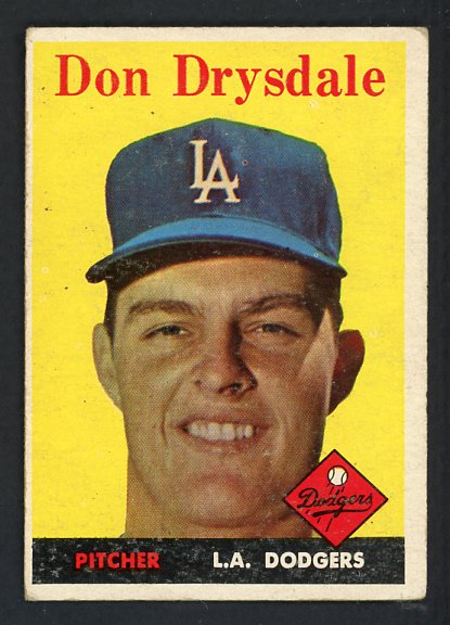 1958 Topps Baseball #025 Don Drysdale Dodgers VG-EX 411772