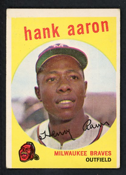 1959 Topps Baseball #380 Hank Aaron Braves VG-EX 411788