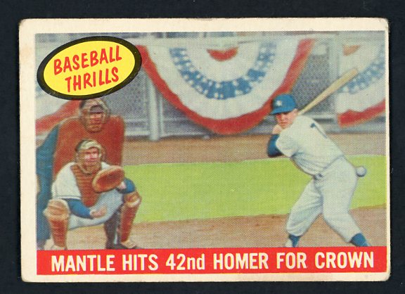1959 Topps Baseball #461 Mickey Mantle IA Yankees VG-EX 411983