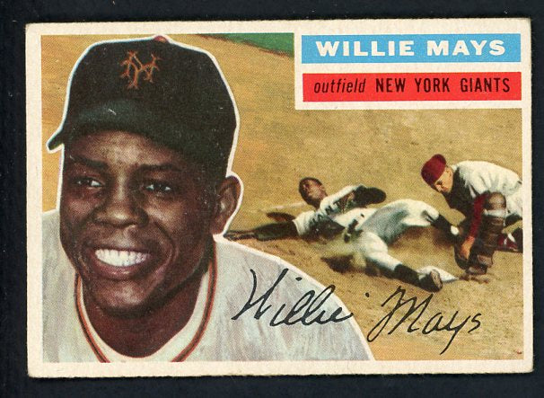 1956 Topps Baseball #130 Willie Mays Giants EX+/EX-MT Gray 412085