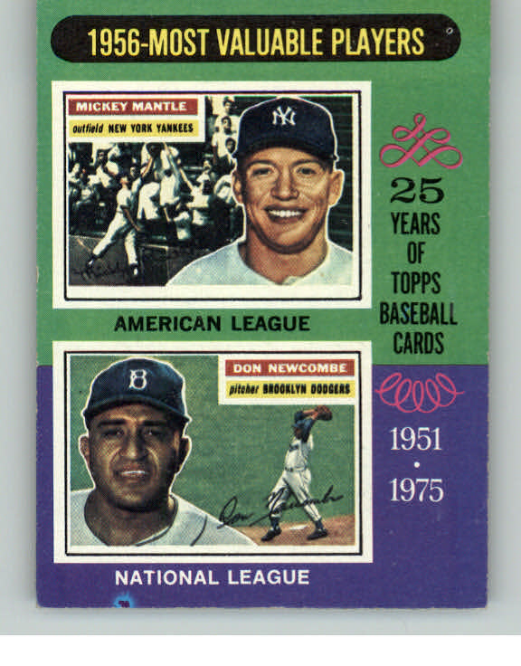 1975 Topps Baseball #194 Mickey Mantle Don Newcombe EX 412967