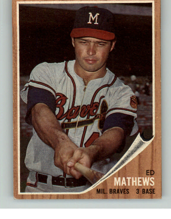 1962 Topps Baseball #030 Eddie Mathews Braves EX 413203