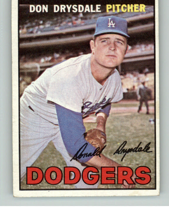 1967 Topps Baseball #055 Don Drysdale Dodgers EX 413245
