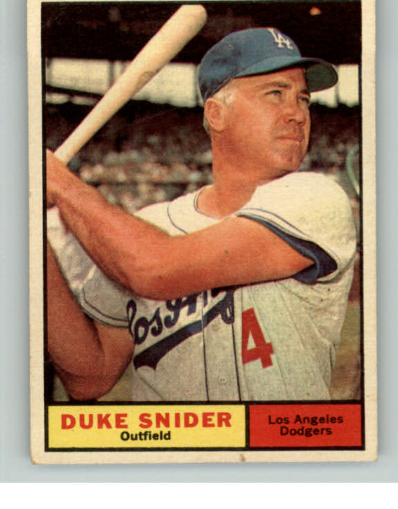 1961 Topps Baseball #443 Duke Snider Dodgers EX 413325
