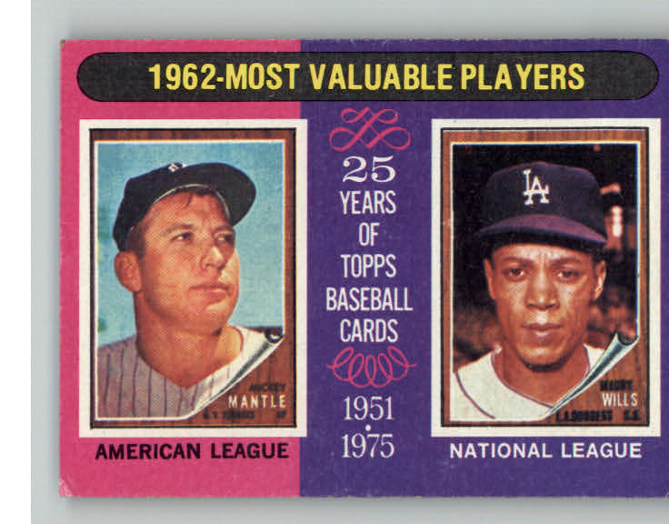 1975 Topps Baseball #200 Mickey Mantle Maury Wills EX 413393