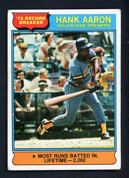1976 Topps Baseball #001 Hank Aaron RB Brewers VG-EX 413411