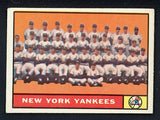 1961 Topps Baseball #228 New York Yankees Team VG 413556