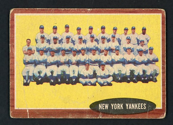 1962 Topps Baseball #251 New York Yankees Team Good 413608