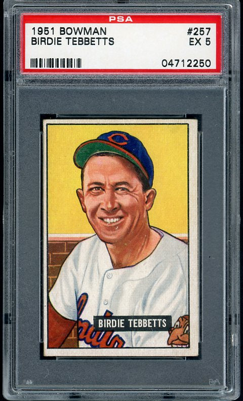 1951 Bowman Baseball #257 Birdie Tebbetts Indians PSA 5 EX 413873
