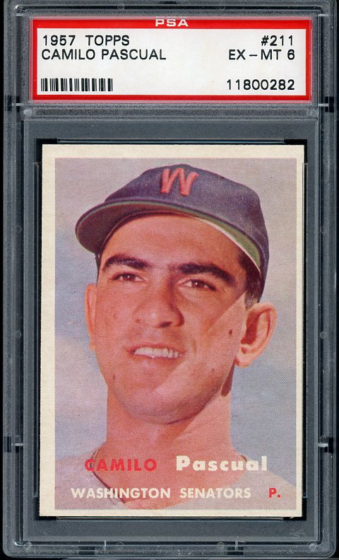 1957 Topps Baseball #211 Camilo Pascual Senators PSA 6 EX-MT 413890