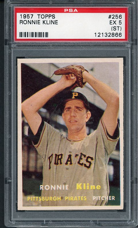 1957 Topps Baseball #255 Ron Kline Pirates PSA 5 EX st 414119