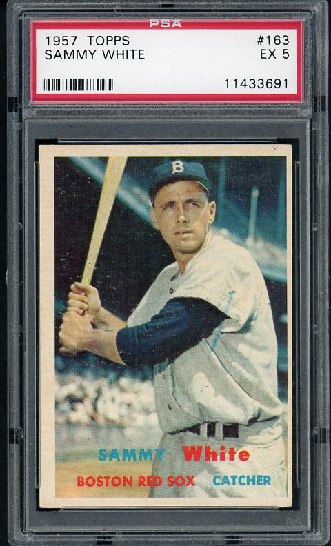 1957 Topps Baseball #163 Sammy White Red Sox PSA 5 EX 414129