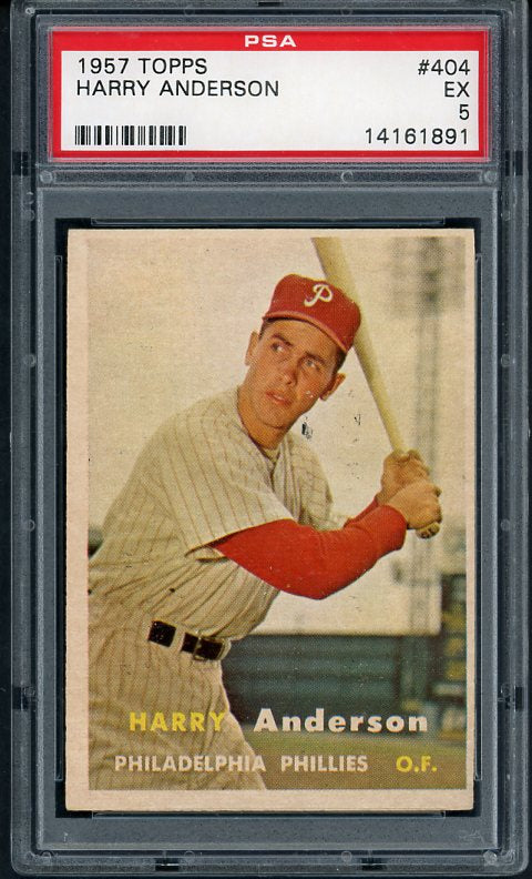 1957 Topps Baseball #404 Harry Anderson Phillies PSA 5 EX 414139