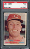 1957 Topps Baseball #219 Tom Acker Reds PSA 7 NM 414234