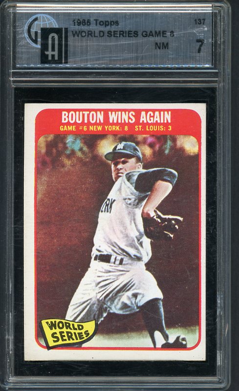 1965 Topps Baseball #137 World Series Game 6 Jim Bouton GAI 7 NM 414236