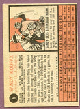 1962 Topps Baseball #005 Sandy Koufax Dodgers VG-EX 414323