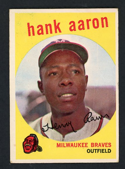 1959 Topps Baseball #380 Hank Aaron Braves VG-EX 414389