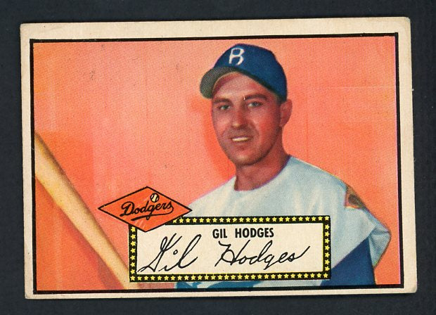 1952 Topps Baseball #036 Gil Hodges Dodgers VG-EX/EX Black 414953