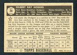 1952 Topps Baseball #036 Gil Hodges Dodgers VG-EX/EX Black 414953